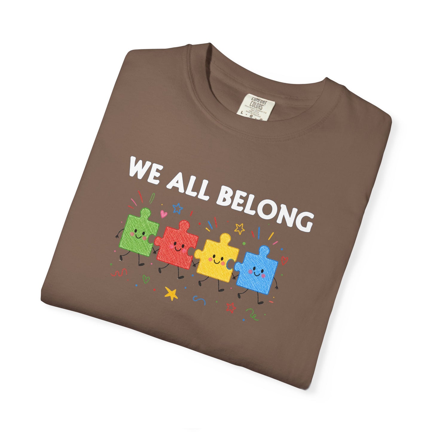 We All Belong Puzzle Piece Teacher Shirt | Neurodiversity & Inclusion T-Shirt