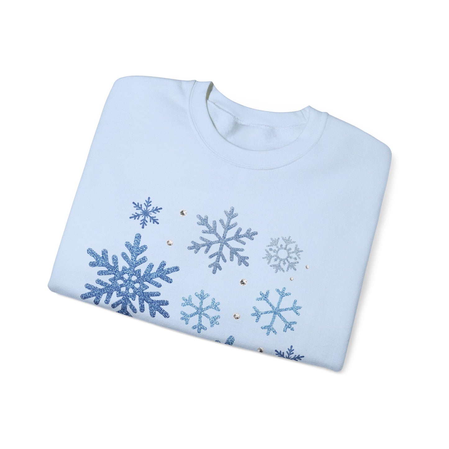 Winter Magic Crewneck | Glitter-Print Snowflake Women’s Sweatshirt
