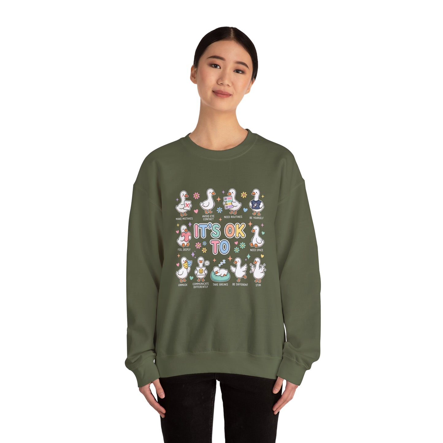 It’s OK To Sweatshirt | Inclusive Support Graphic Crewneck