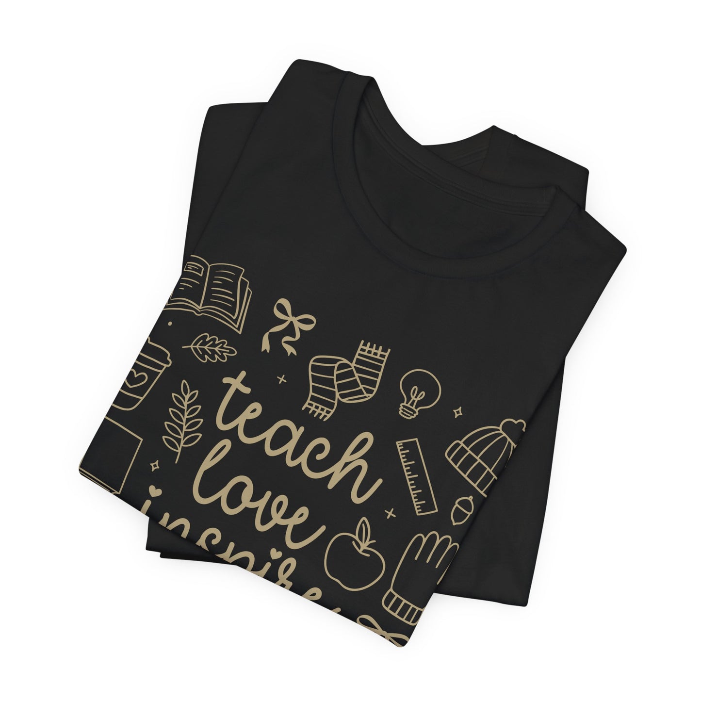 Teach Love Inspire Fall Teacher Shirt | Cute Graphic Tee for Women