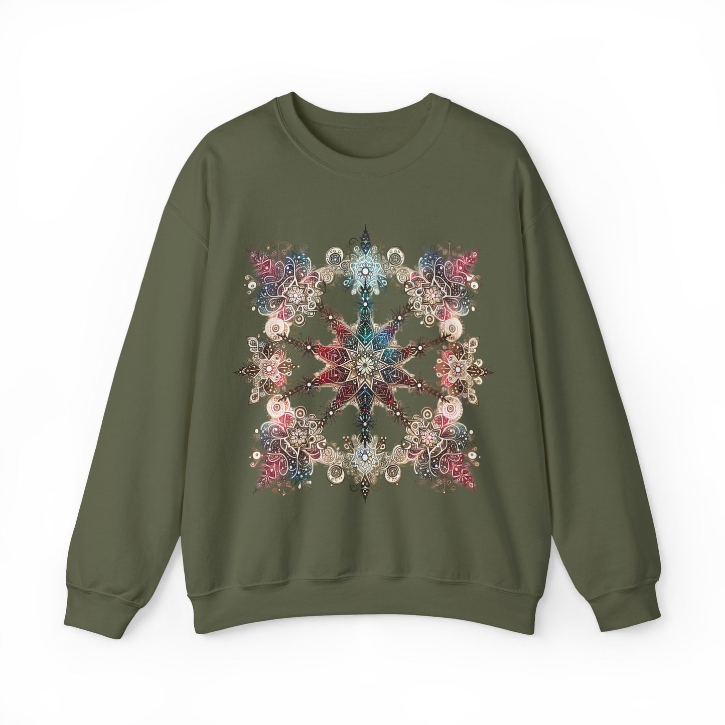 Radiant Frost Snowflake Sweatshirt | The Anchored Bloom Winter’s Mosaic Collection