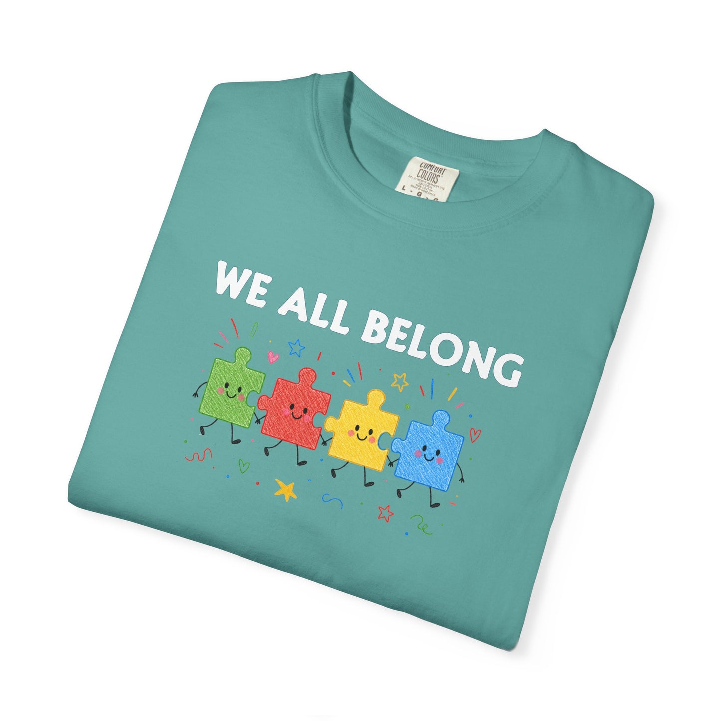 We All Belong Puzzle Piece Teacher Shirt | Neurodiversity & Inclusion T-Shirt