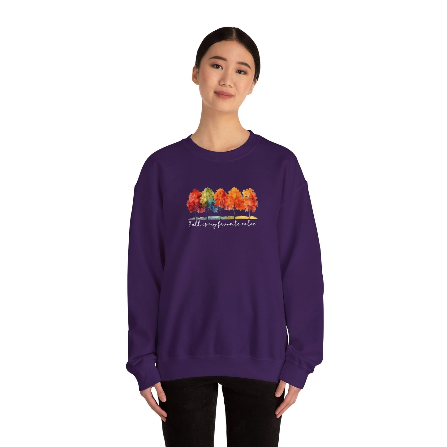 Fall Is My Favorite Color Sweatshirt | Watercolor Trees Crewneck