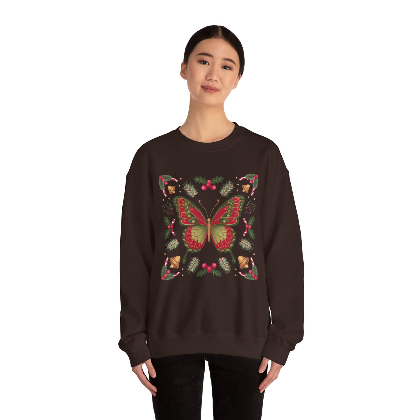 Holiday Butterfly Sweatshirt | Supported to Soar Collection | Cozy Christmas Pullover