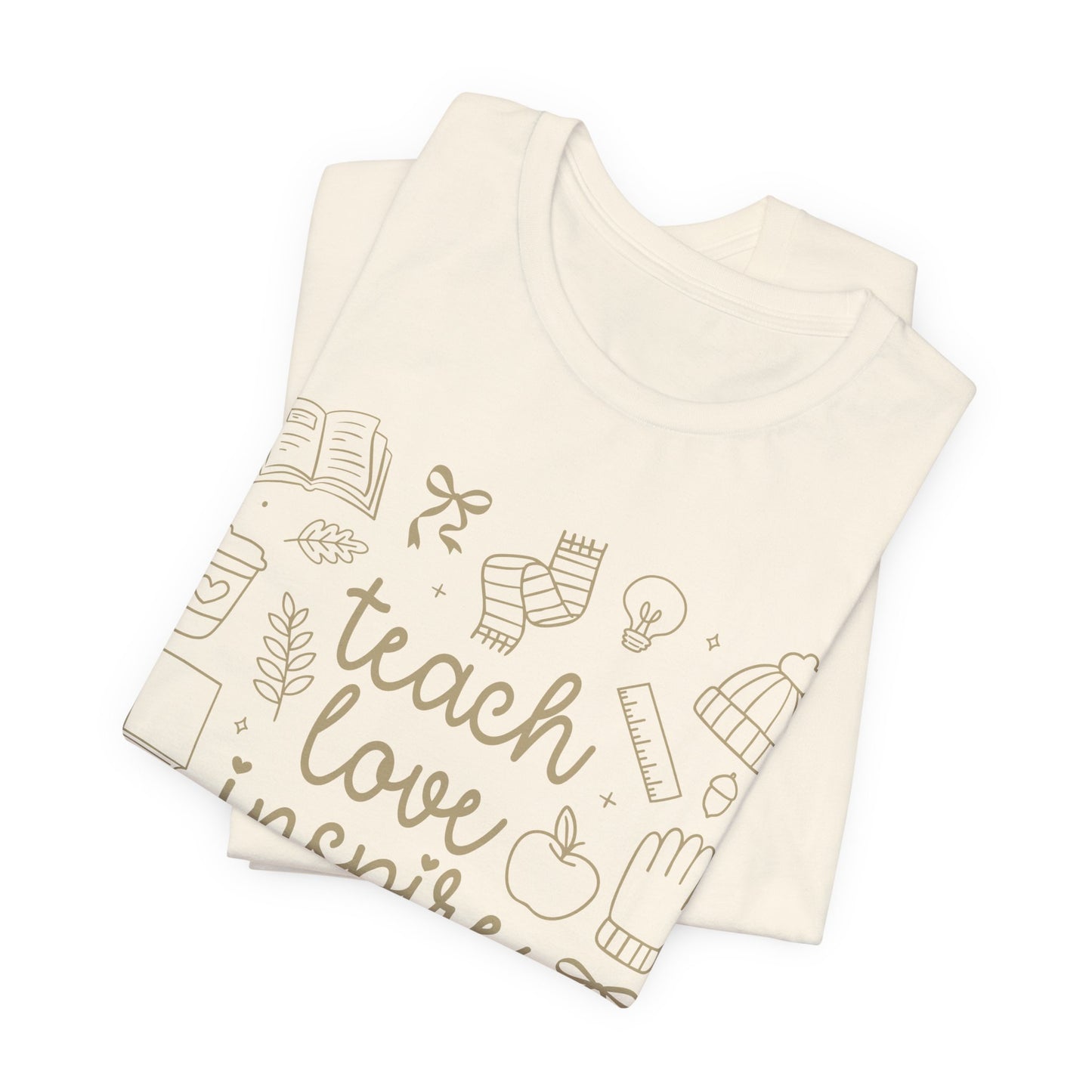 Teach Love Inspire Fall Teacher Shirt | Cute Graphic Tee for Women