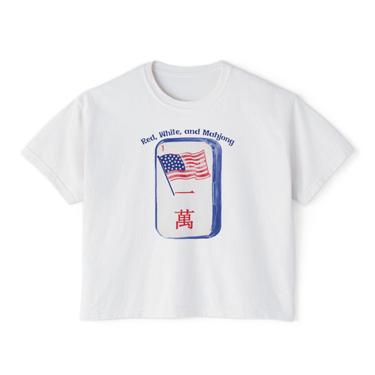 Red, White, and Mahjong Comfort Colors Boxy T-Shirt