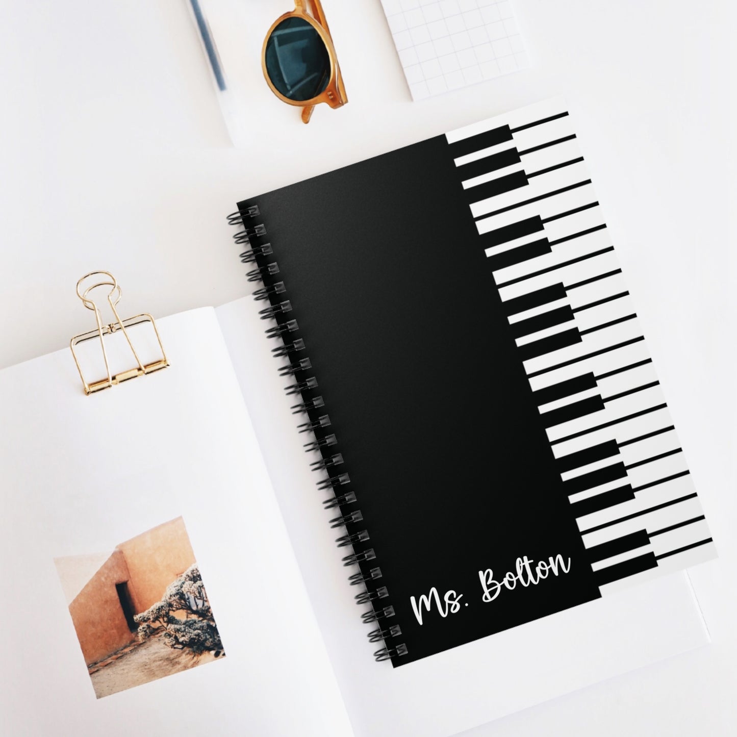 Personalized Piano Keys Spiral Notebook | Custom Music Teacher Appreciation Gift