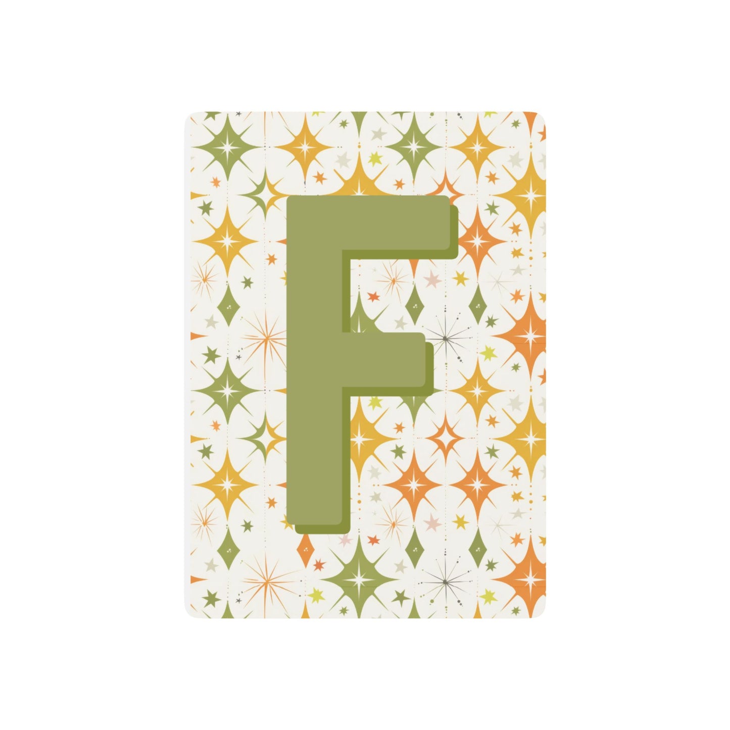 Personalized Retro Starburst Monogram Playing Cards