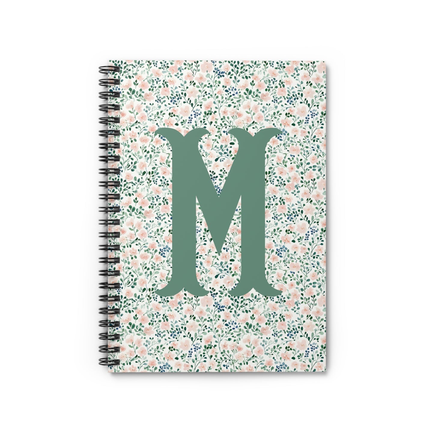 Personalized Floral Initial Spiral Notebook