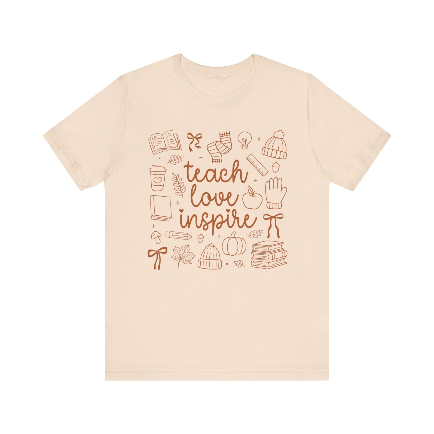 Teach Love Inspire Fall Teacher Shirt | Cute Graphic Tee for Women