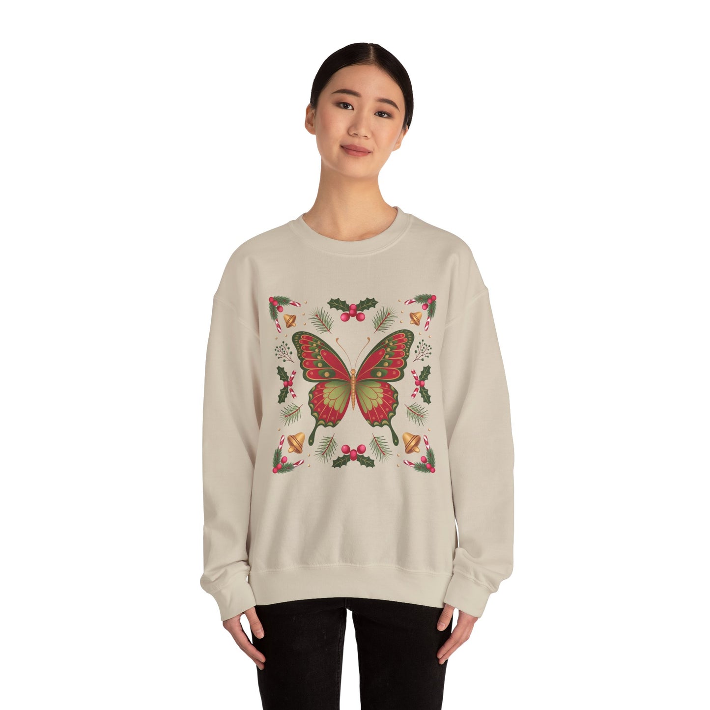 Holiday Butterfly Sweatshirt | Supported to Soar Collection | Cozy Christmas Pullover