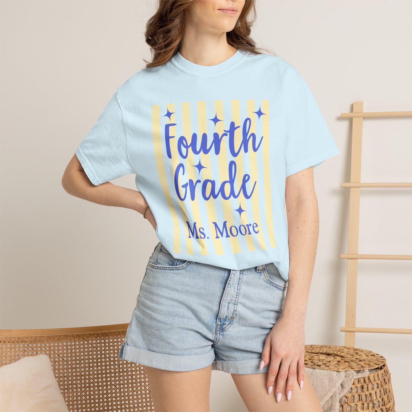 Personalized Fourth Grade Teacher Shirt | Custom Matching Fourth Grade Teacher Comfort Colors T-Shirt