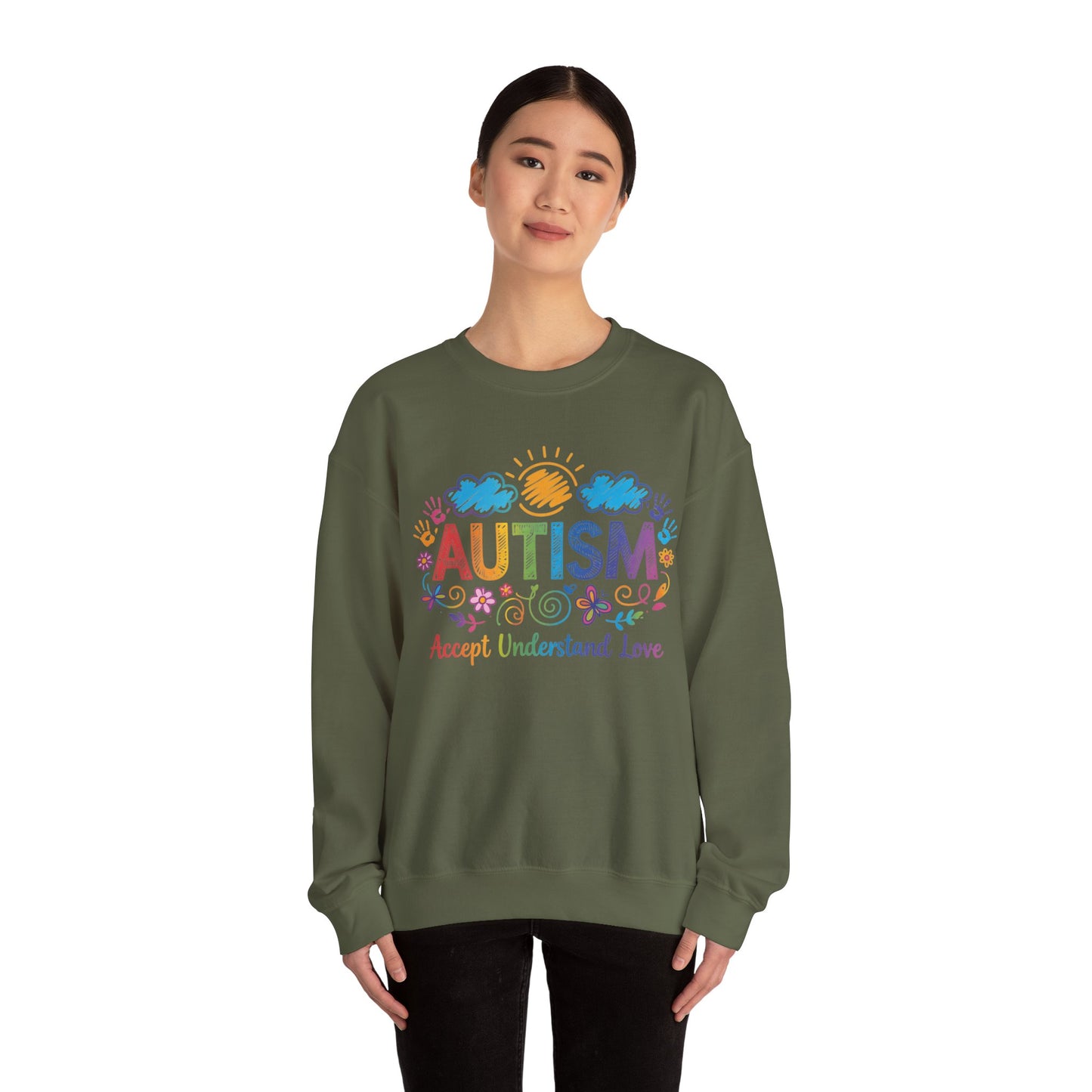 Autism Accept Understand Love Sweatshirt | Autism Awareness & Acceptance Crewneck