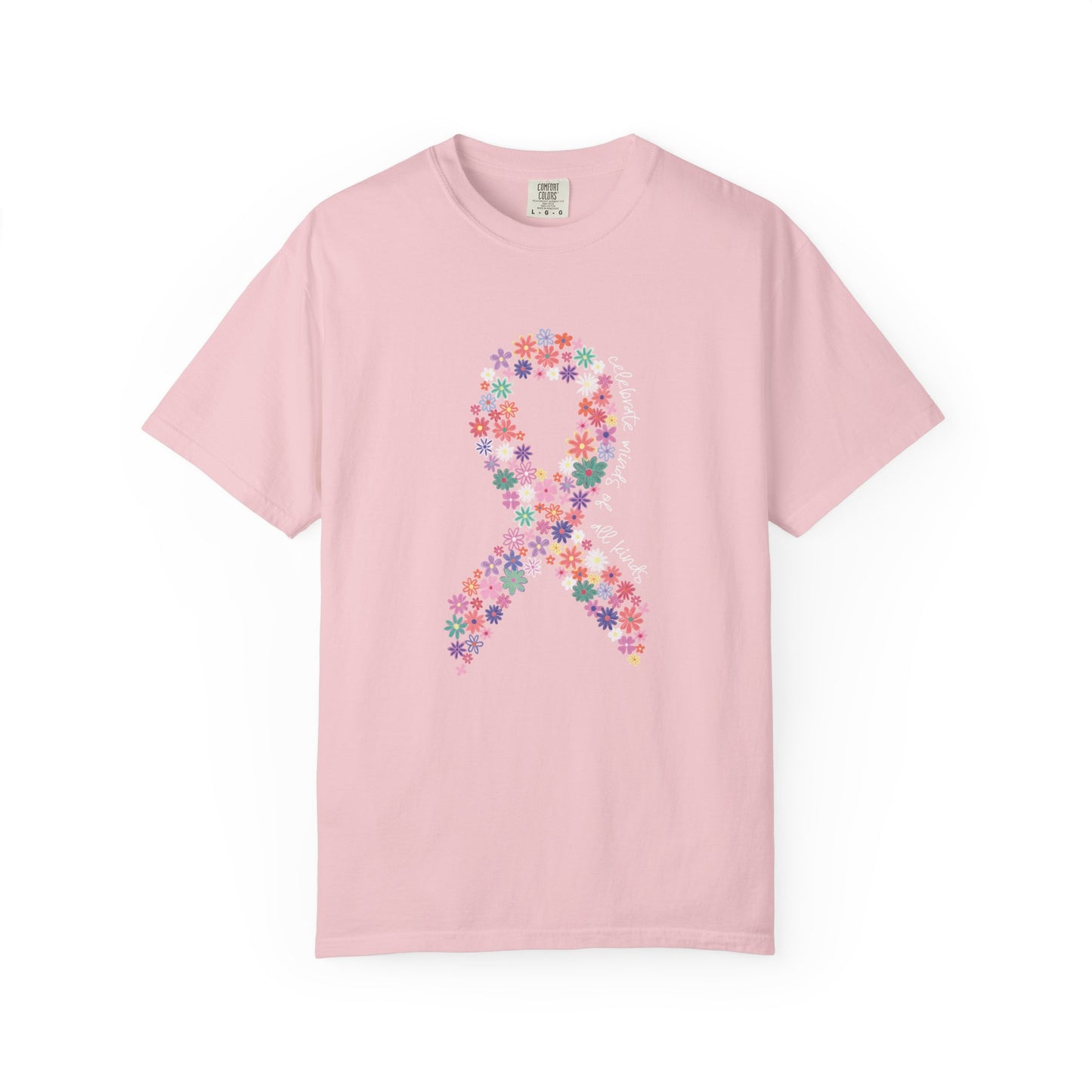 Minds of All Kinds T Shirt | Autism Awareness Floral Ribbon Tee | Comfort Colors Neurodiversity Inclusion