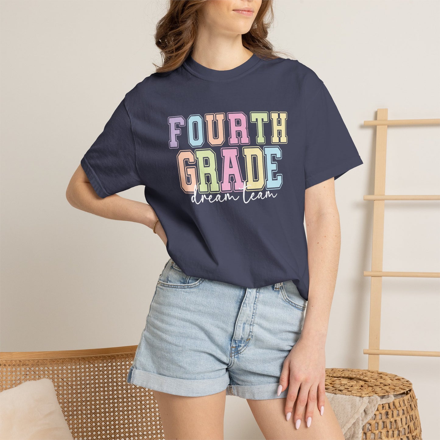 Fourth Grade Dream Team Comfort Colors® Teacher Shirt | Grade Level Teacher T-Shirt
