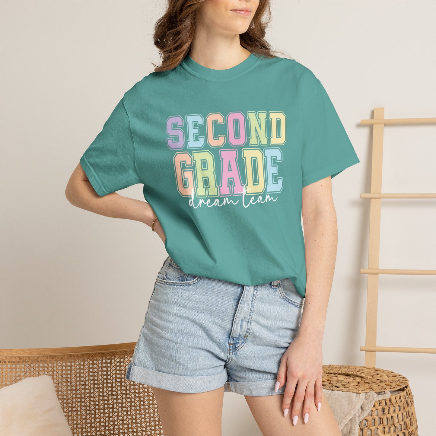 Second Grade Dream Team Comfort Colors® Teacher Shirt | Grade Level Teacher T-Shirt