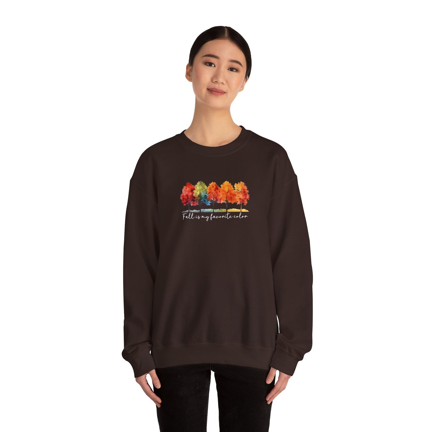 Fall Is My Favorite Color Sweatshirt | Watercolor Trees Crewneck