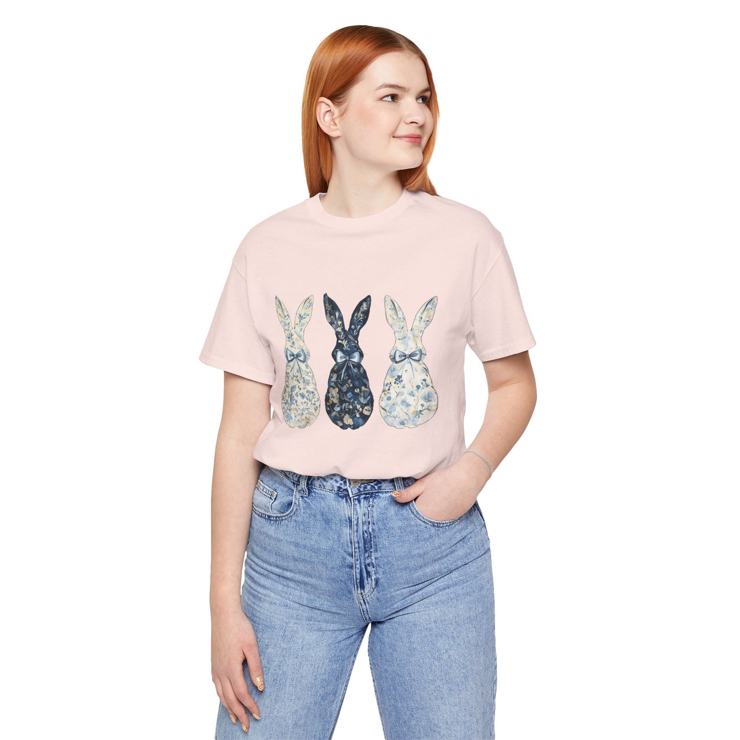 Blue Chinoiserie Bunny Shirt | Vintage Bunny Trio Tee