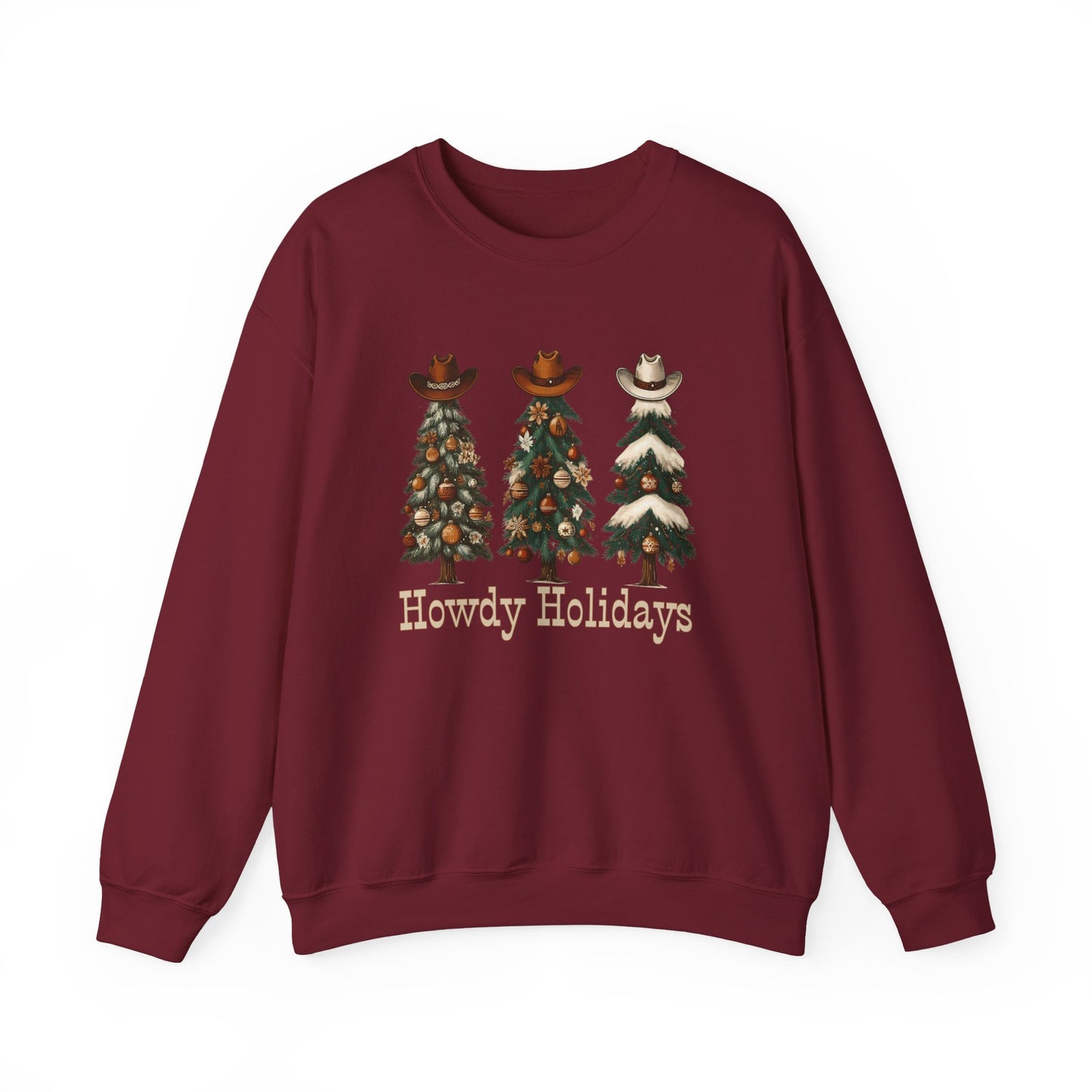 Howdy Holidays Western Christmas Sweatshirt – Unisex Crewneck