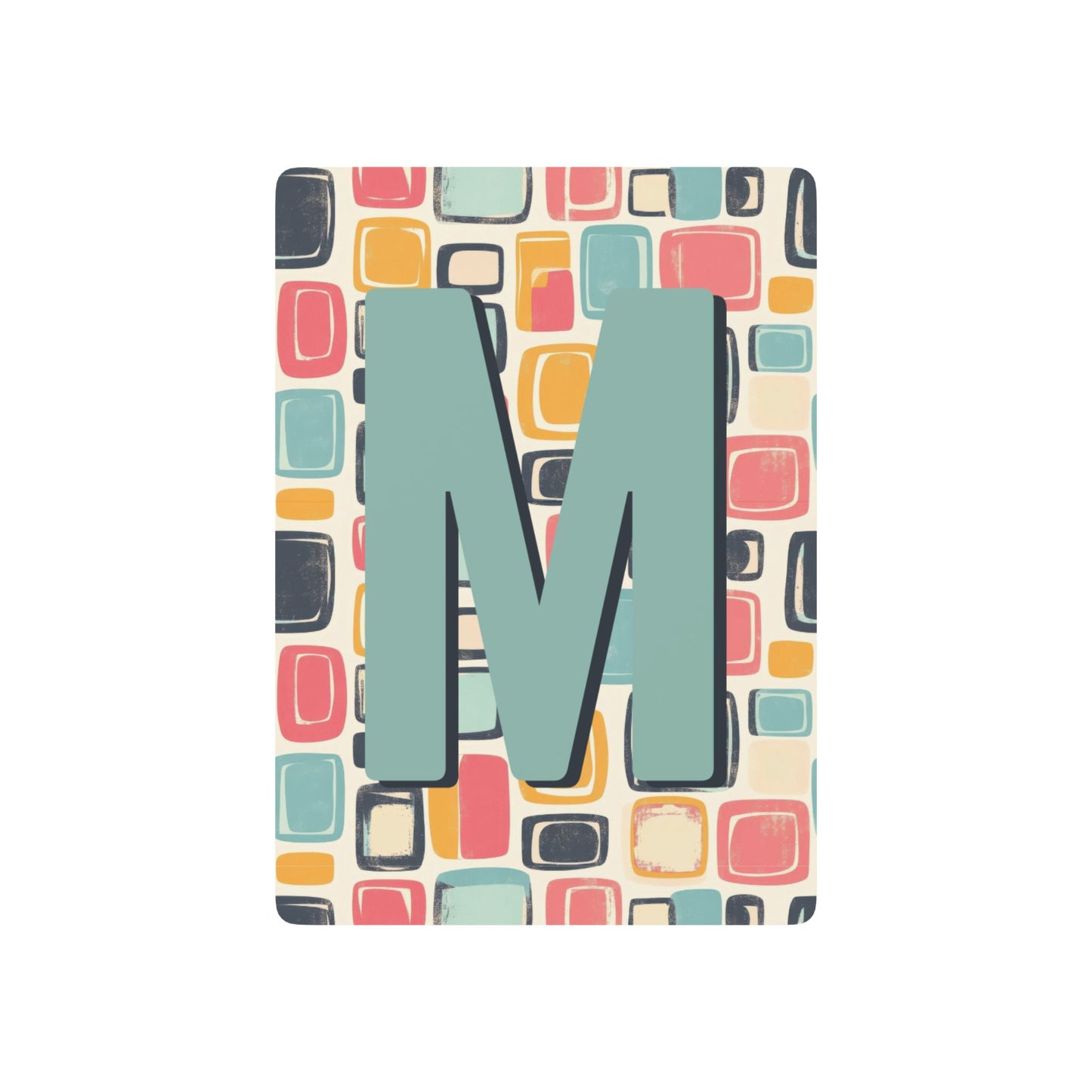 Personalized Midcentury Geometric Monogram Playing Cards