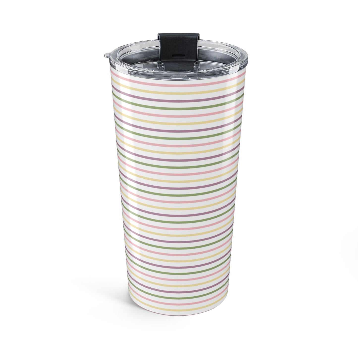Personalized Pastel Stripe Tumbler | Custom 20oz Stainless Steel Travel Cup