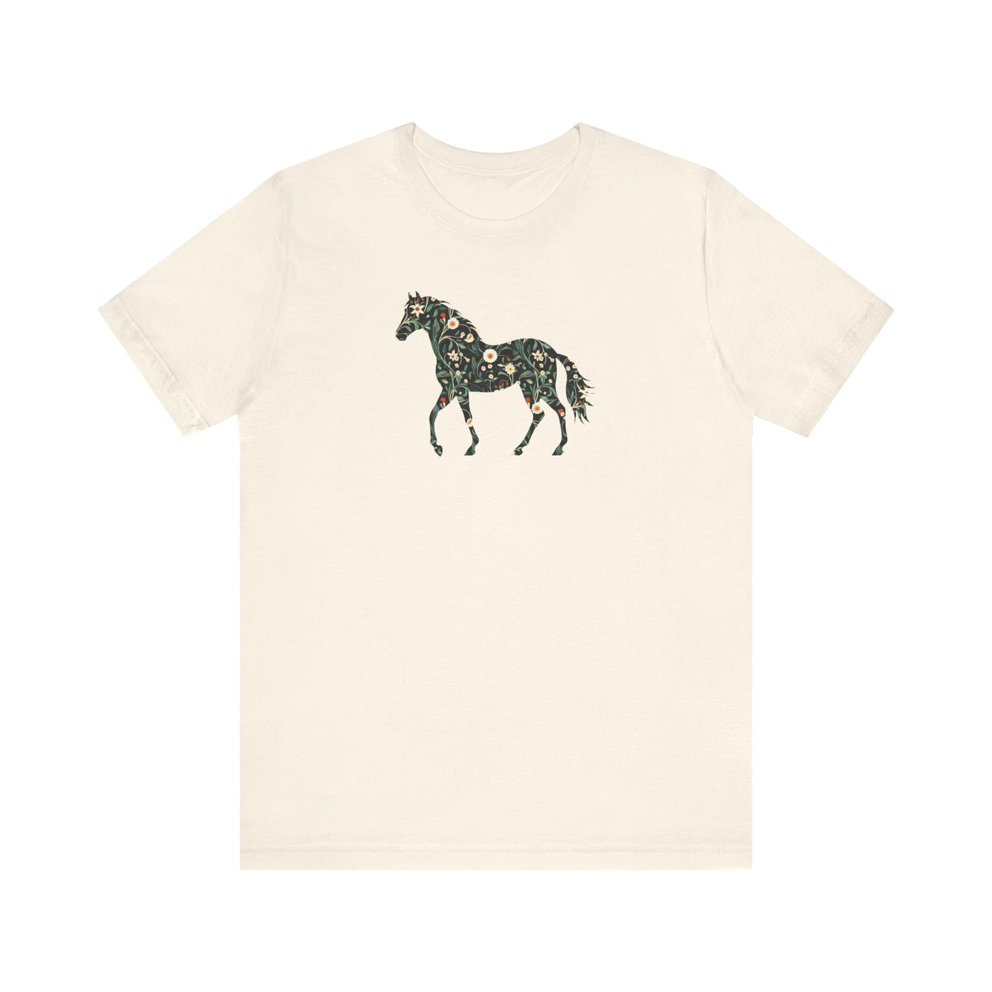 Floral Horse Short Sleeve T-Shirt - Green Vine