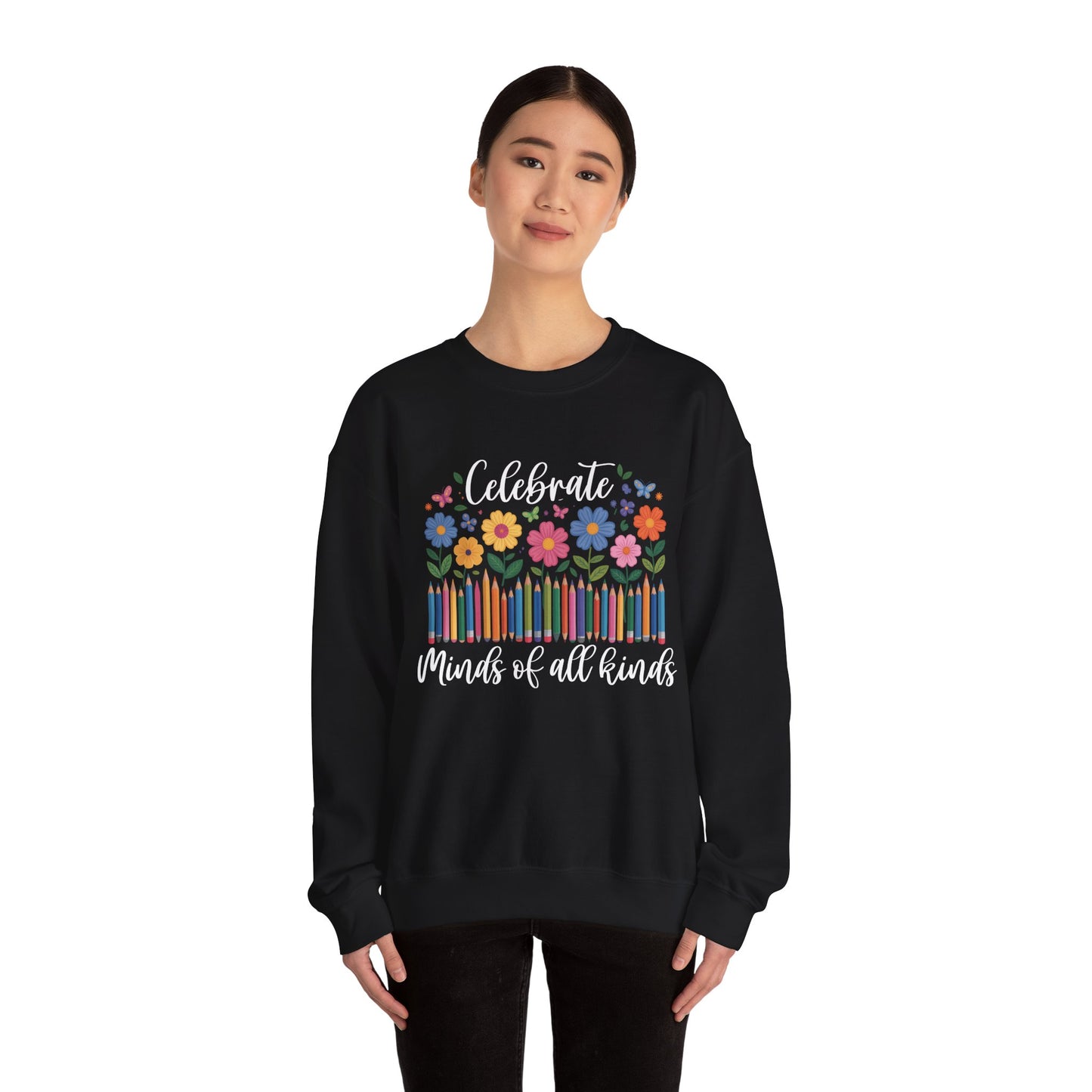 Blooming Minds of All Kinds Sweatshirt | Autism Awareness & Neurodiversity Inclusion Crewneck | Teacher Support Apparel