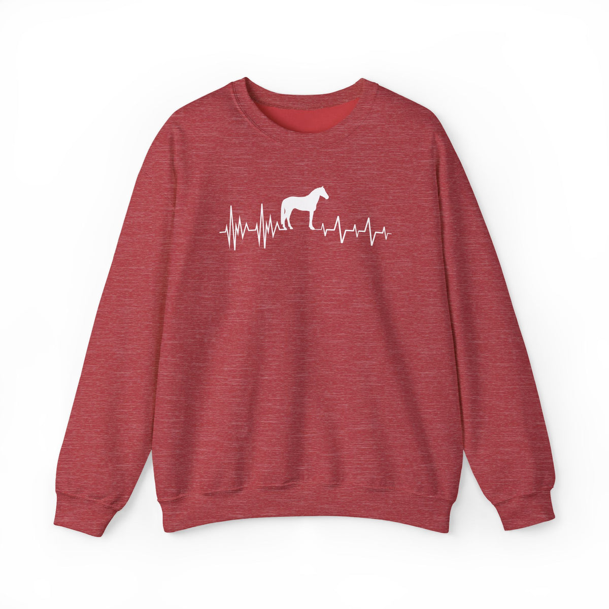 Regulated by Horses Heartbeat Crewneck Sweatshirt – Equine Therapy Inspired Horse Lover Gift