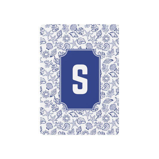 Personalized Coastal Monogram Playing Cards