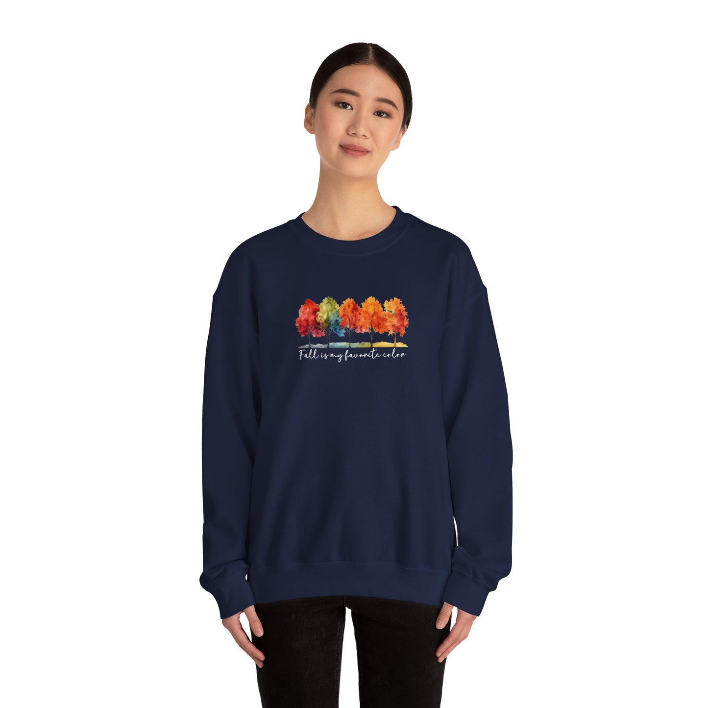Fall Is My Favorite Color Sweatshirt | Watercolor Trees Crewneck