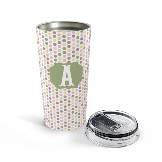 Personalized Pastel Polka Dot Tumbler  | Custom 20oz Stainless Steel Travel Cup