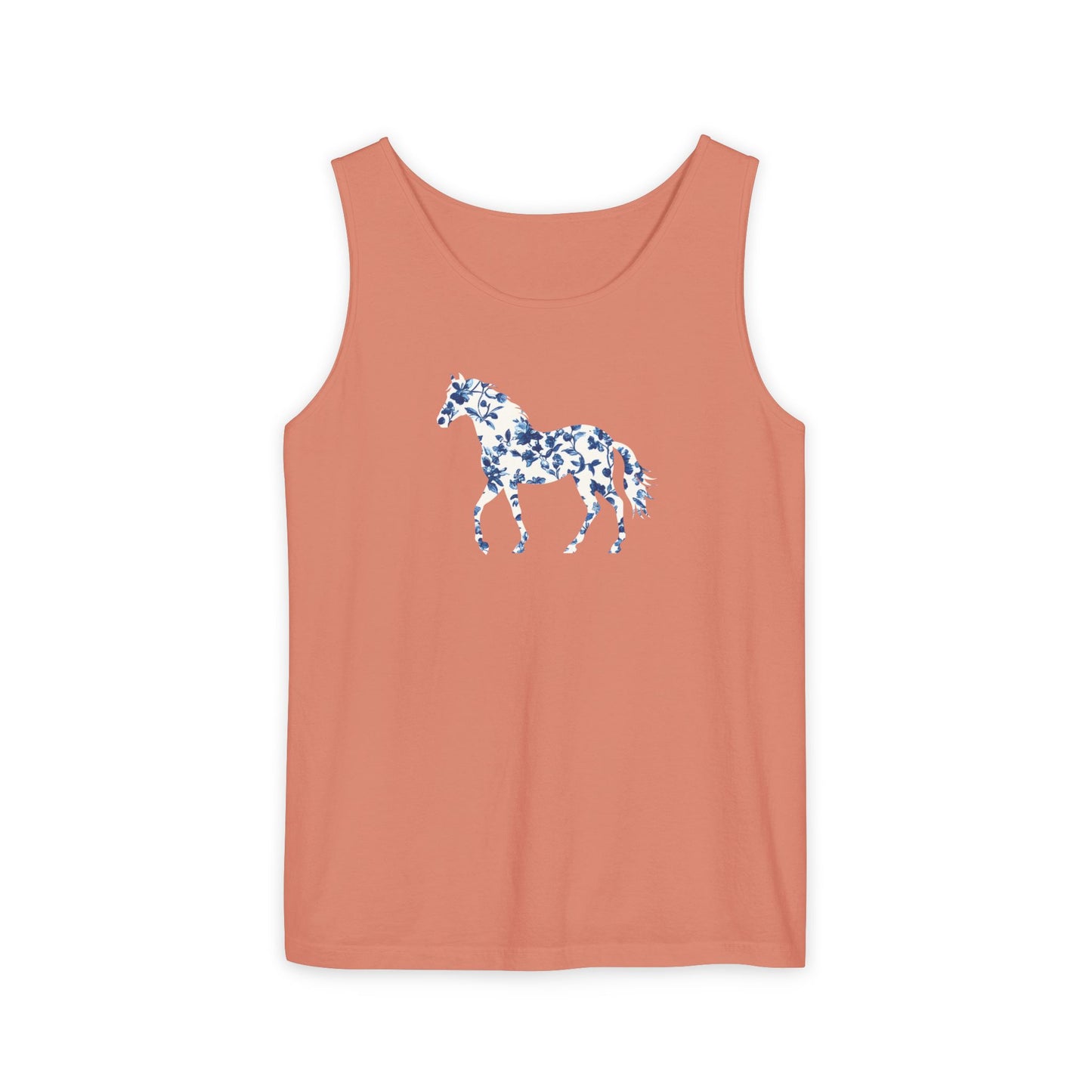 Floral Horse Tank - Blue Vines