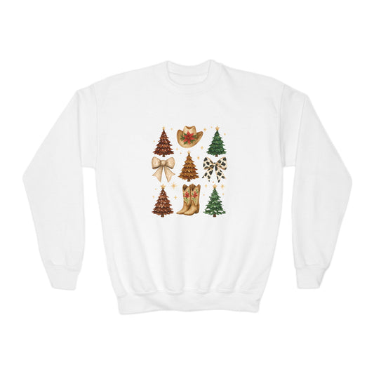Cowgirl Christmas Youth Sweatshirt – Western Holiday Pullover for Kids