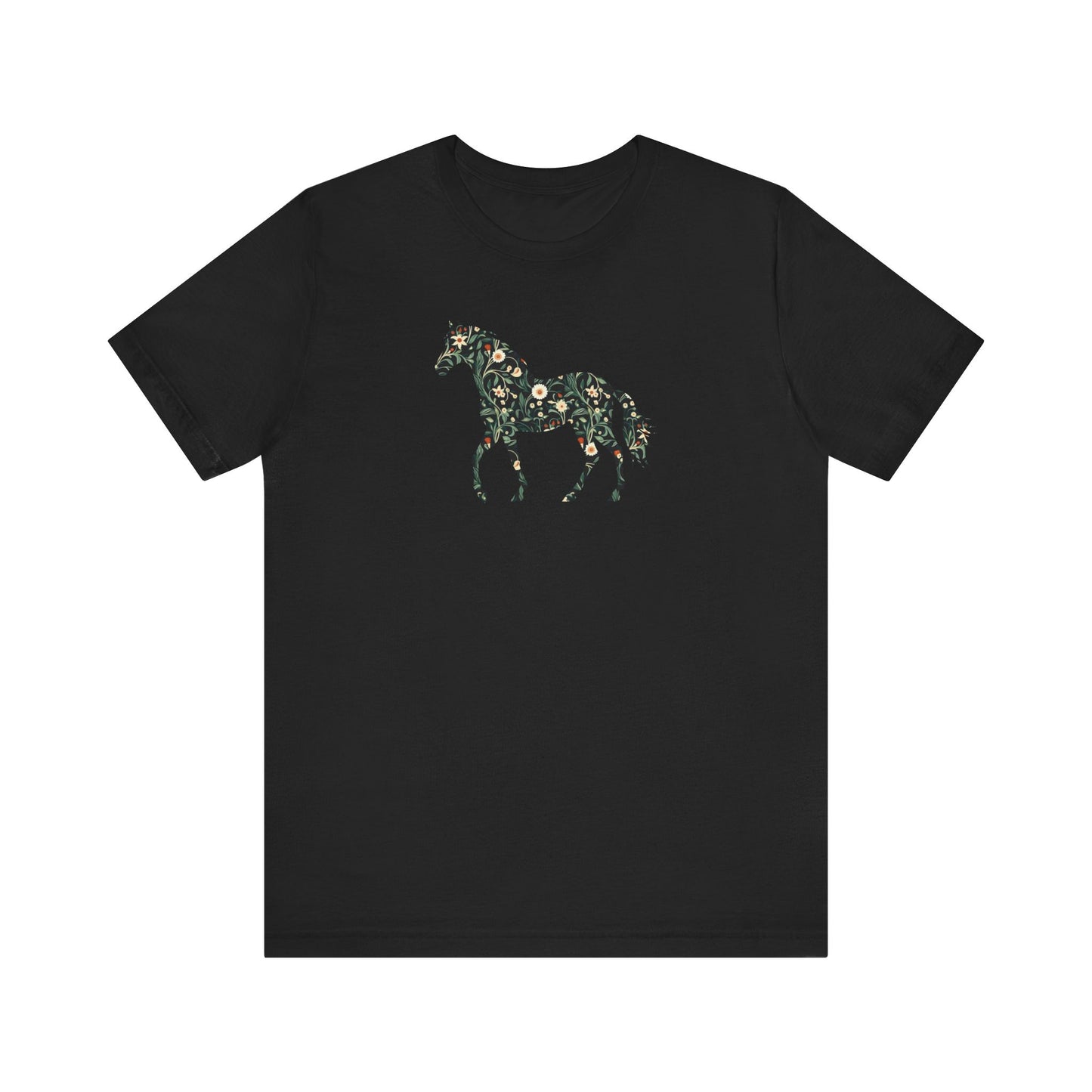 Floral Horse Short Sleeve T-Shirt - Green Vine