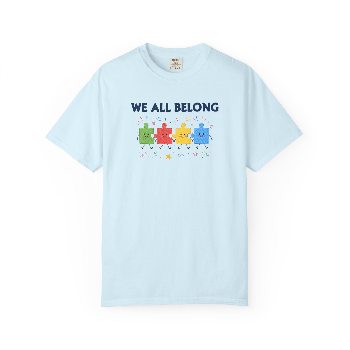 We All Belong Puzzle Piece Teacher Shirt | Neurodiversity & Inclusion T-Shirt