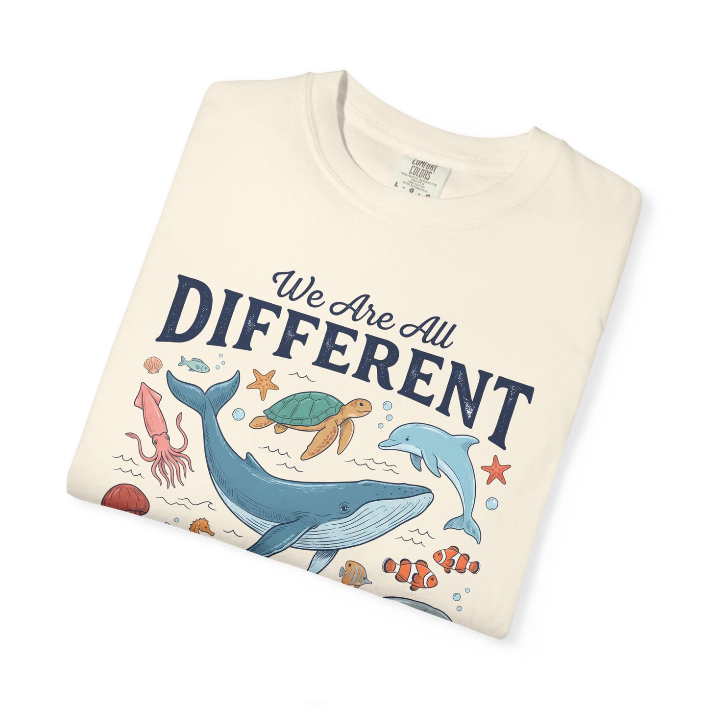 We Are All Different But In This School We All Swim Together Shirt | Comfort Colors Inclusion Shirt