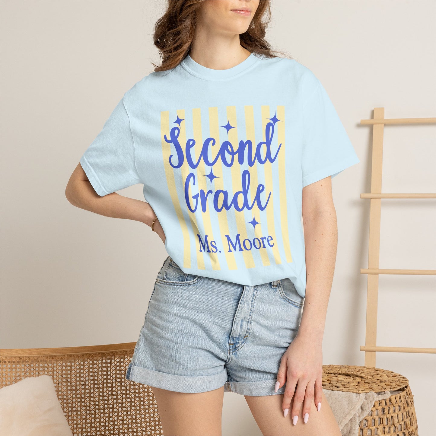 Personalized Second Grade Teacher Shirt | Custom Matching Second Grade Teacher Comfort Colors T-Shirt