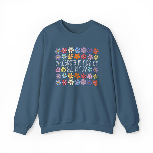 Celebrate Minds of All Kinds | Cozy Crewneck Sweatshirt
