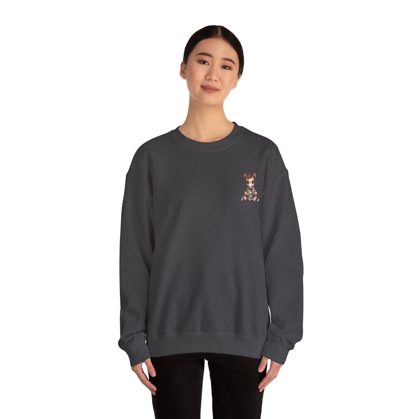 Horse & Heart Autism Awareness Sweatshirt | Neurodiversity Support Crewneck