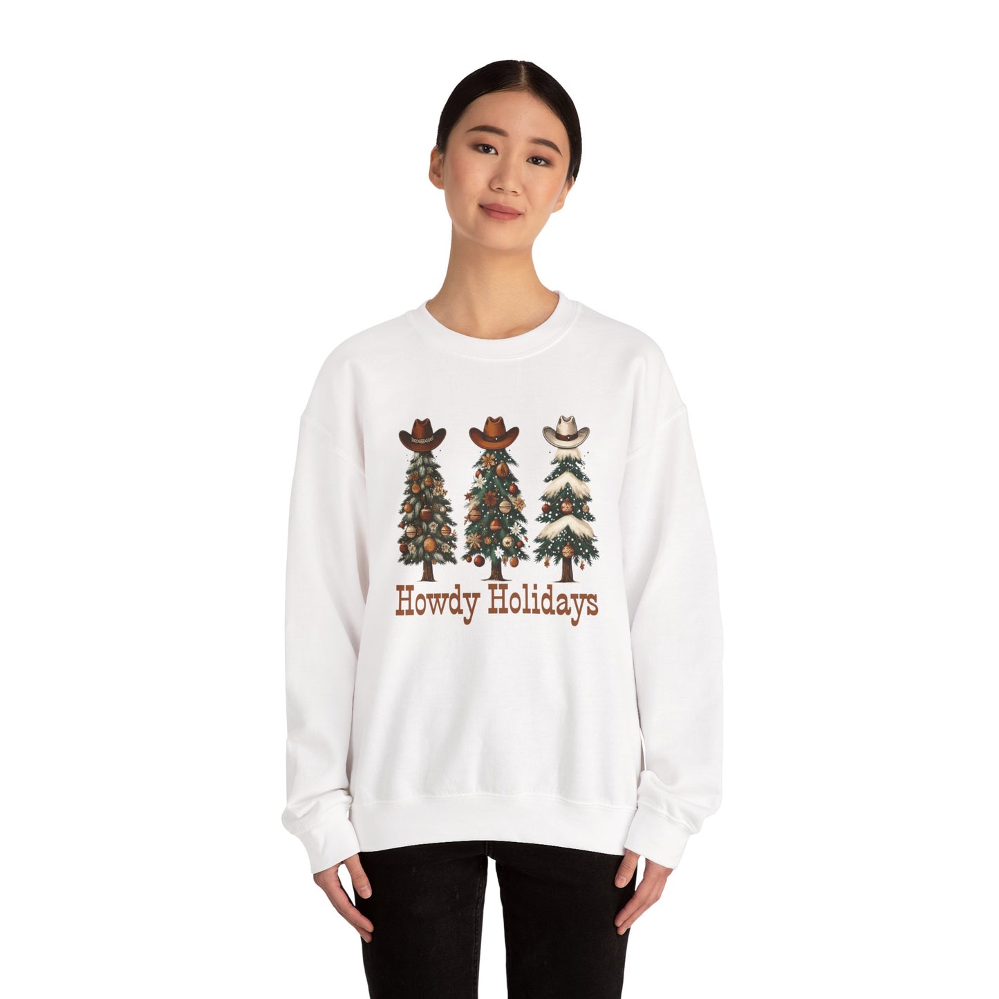 Howdy Holidays Western Christmas Sweatshirt – Unisex Crewneck