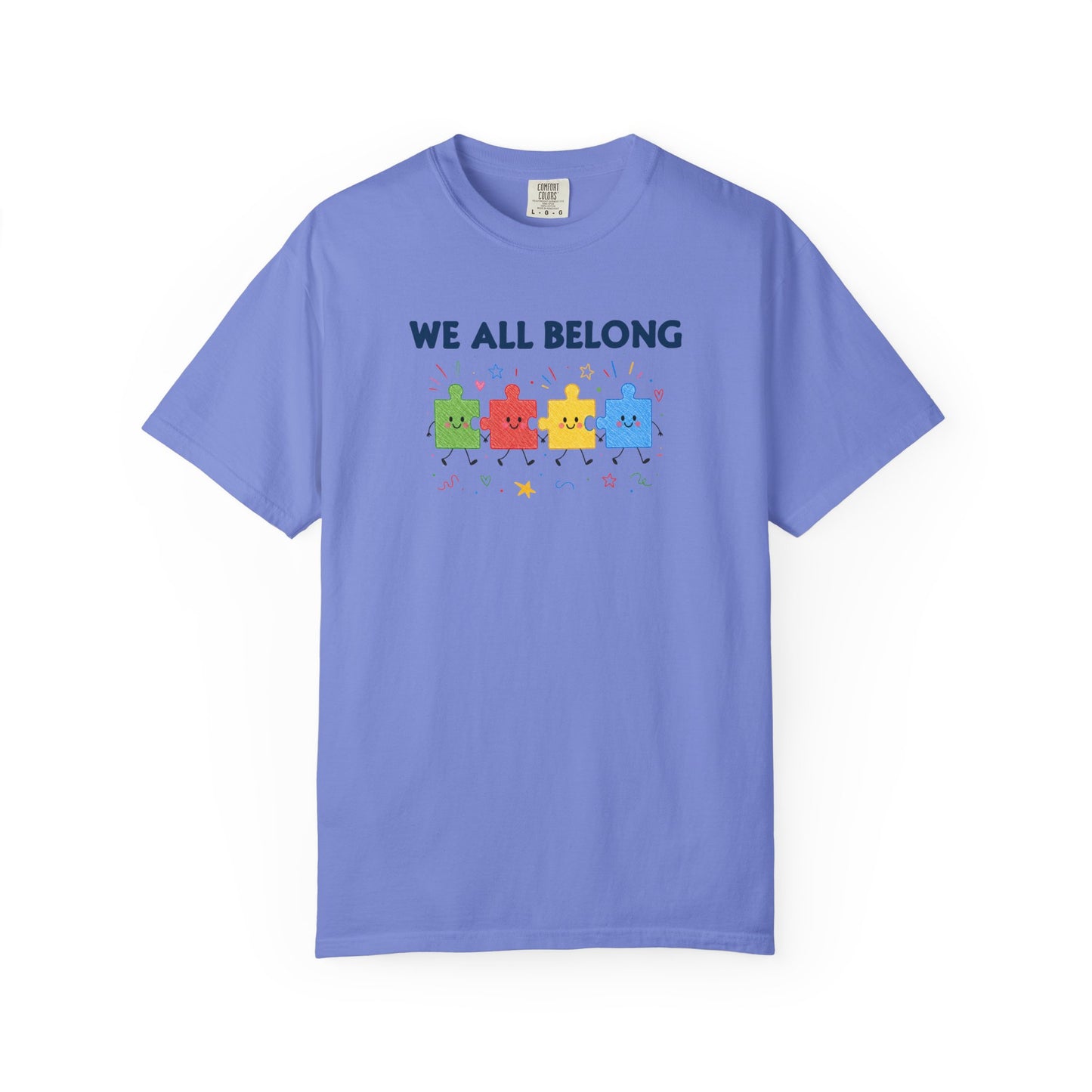 We All Belong Puzzle Piece Teacher Shirt | Neurodiversity & Inclusion T-Shirt