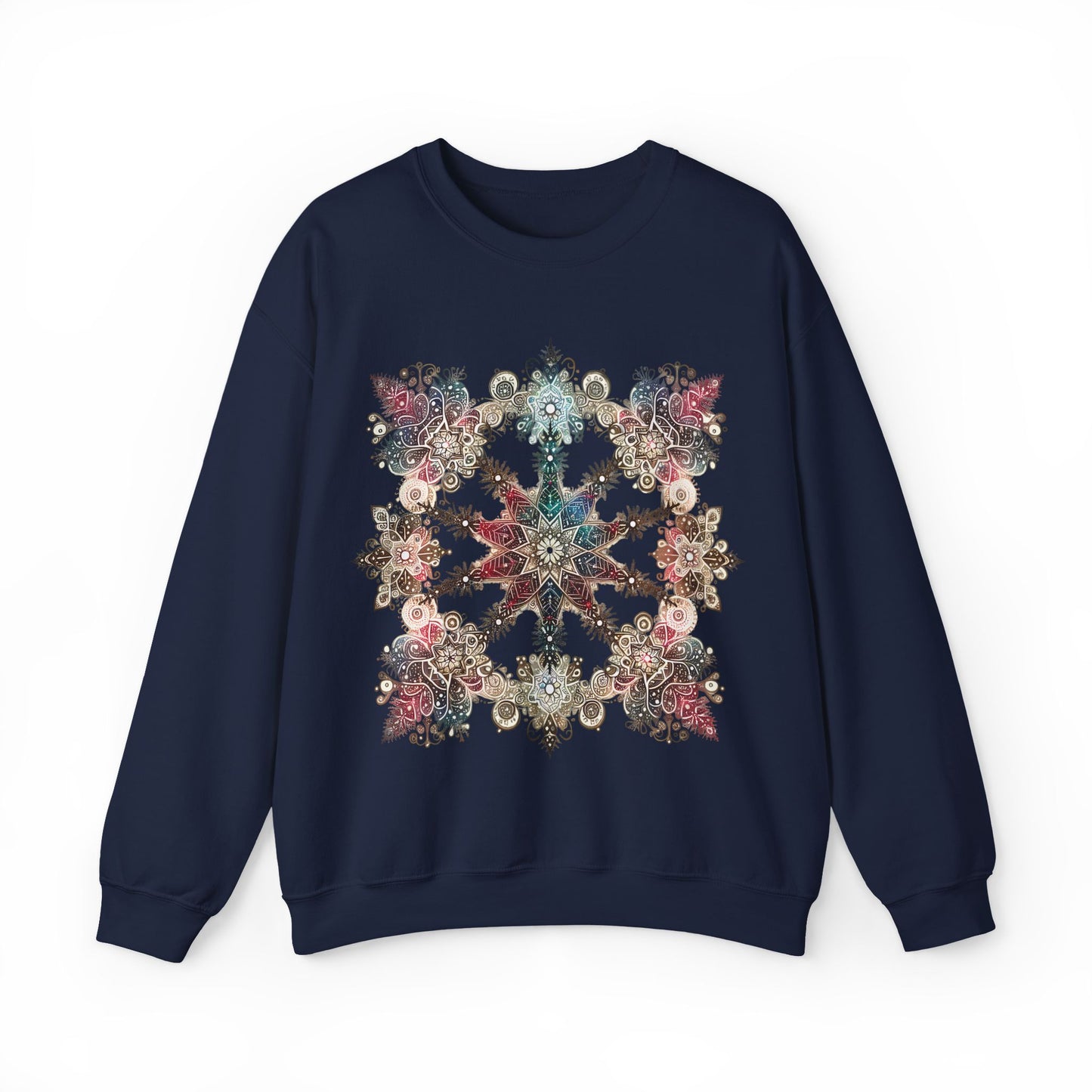 Radiant Frost Snowflake Sweatshirt | The Anchored Bloom Winter’s Mosaic Collection