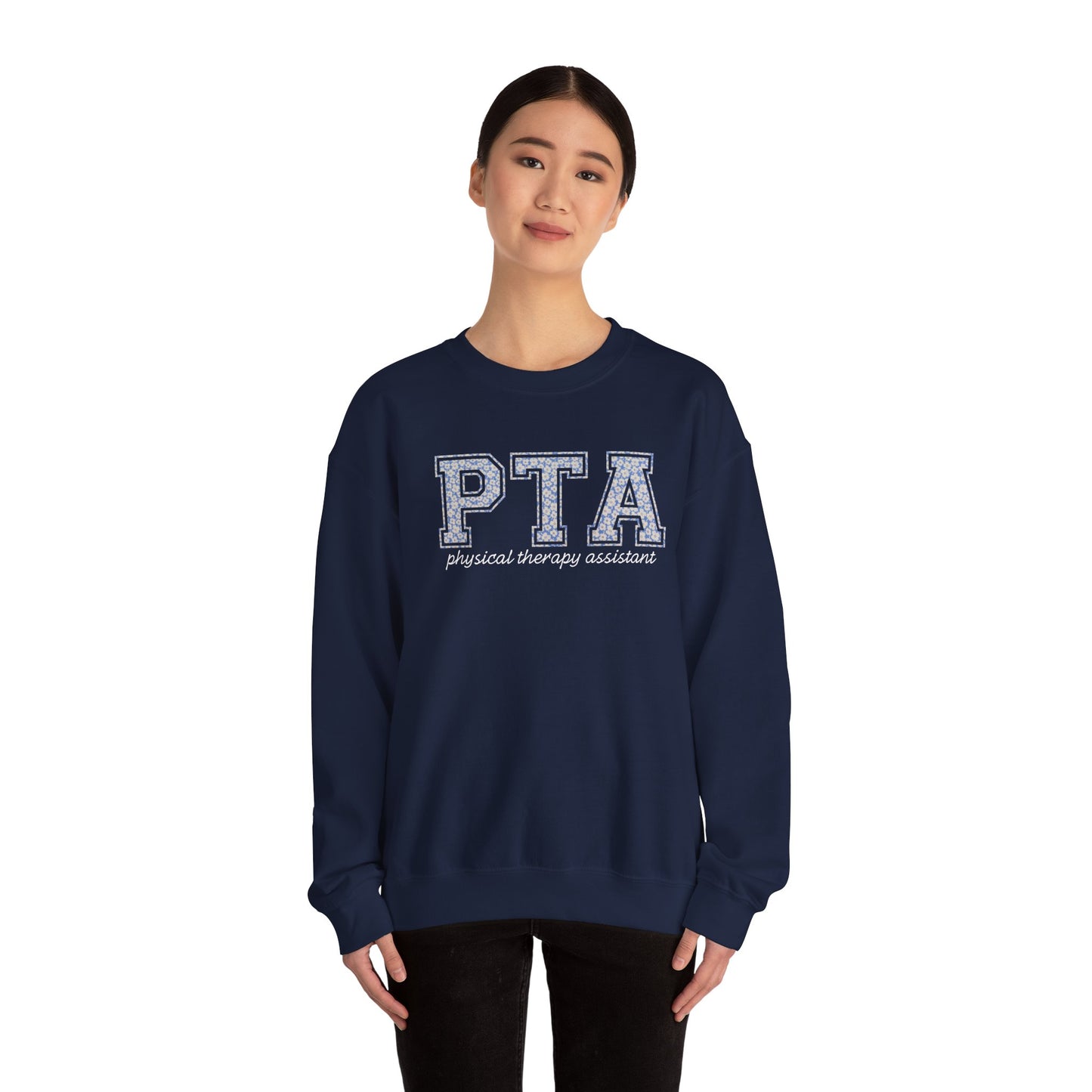 PTA Sweatshirt | Collegiate Floral Crewneck | Physical Therapist Assistant Gift