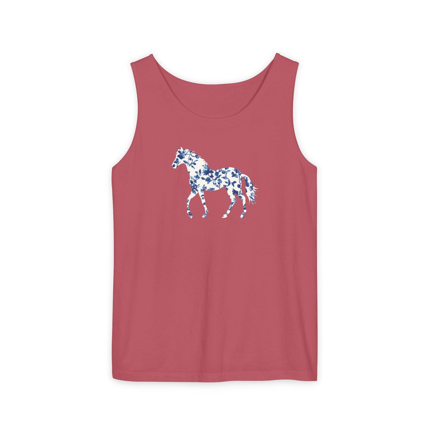 Floral Horse Tank - Blue Vines