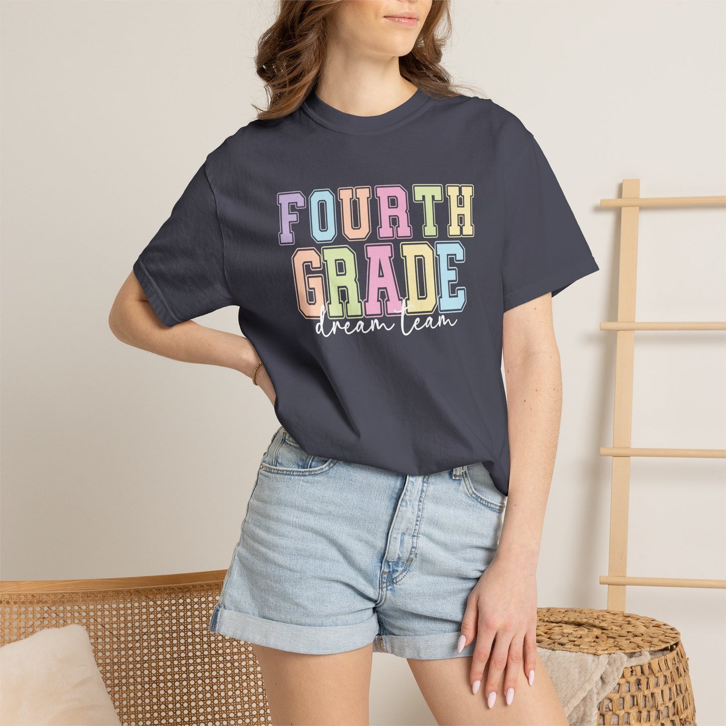 Fourth Grade Dream Team Comfort Colors® Teacher Shirt | Grade Level Teacher T-Shirt