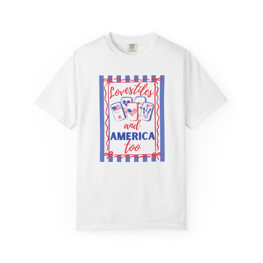 Loves Tiles and America Too Comfort Colors T-Shirt