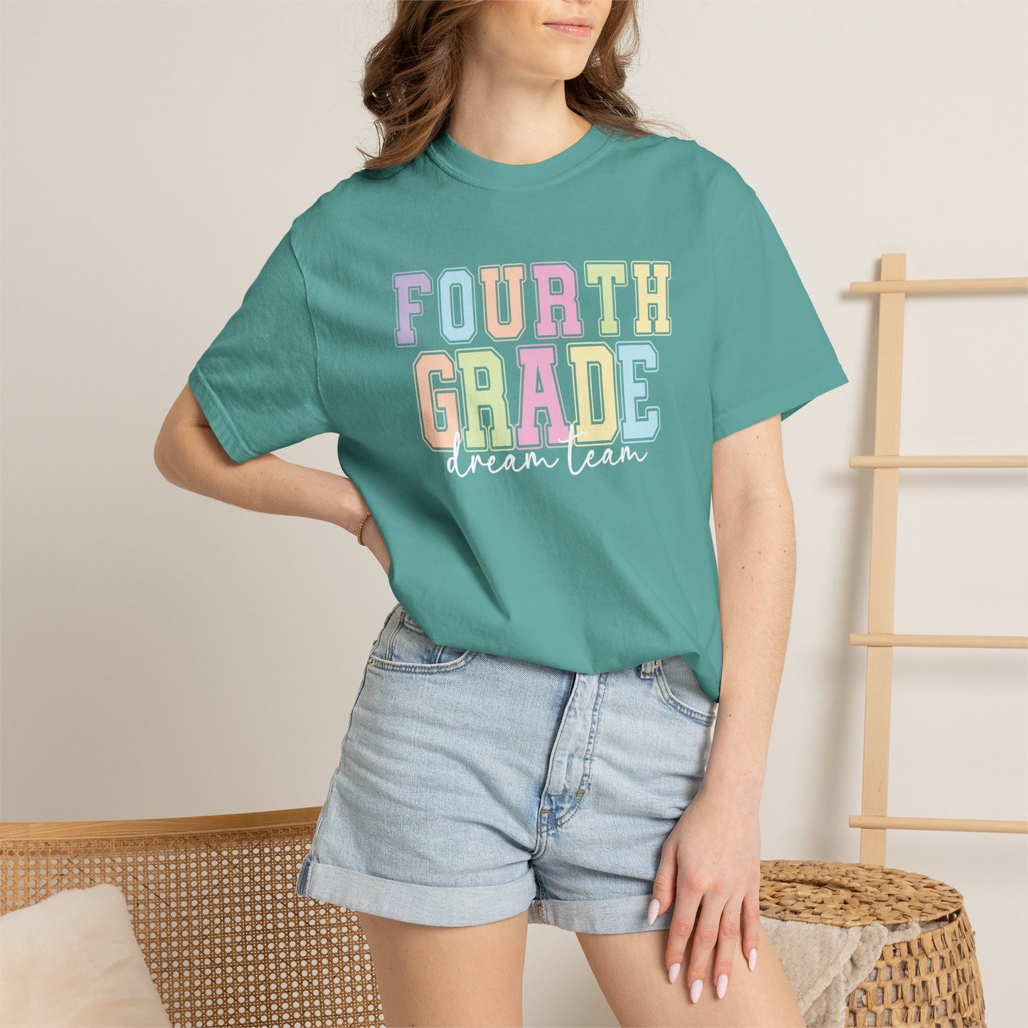 Fourth Grade Dream Team Comfort Colors® Teacher Shirt | Grade Level Teacher T-Shirt