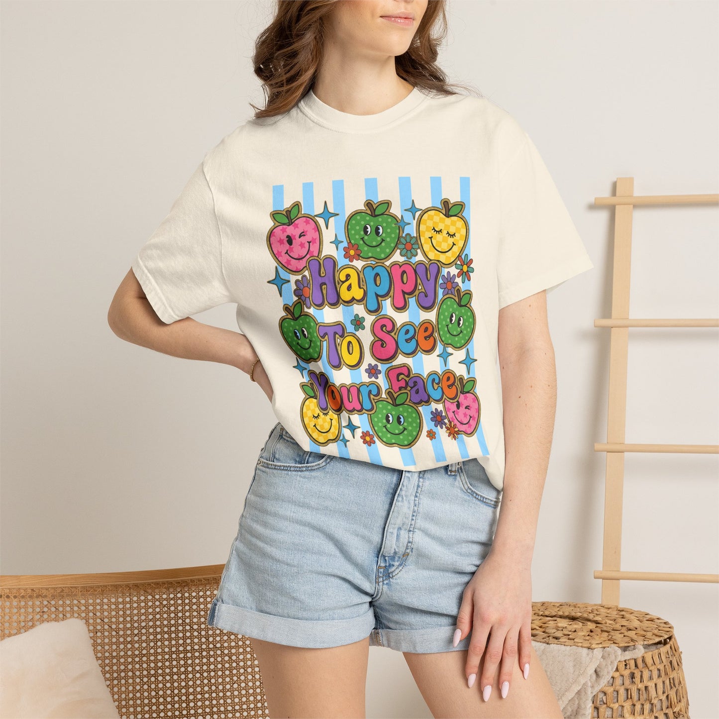Happy To See Your Face Teacher Shirt |  Retro Comfort Colors Back to School Shirt