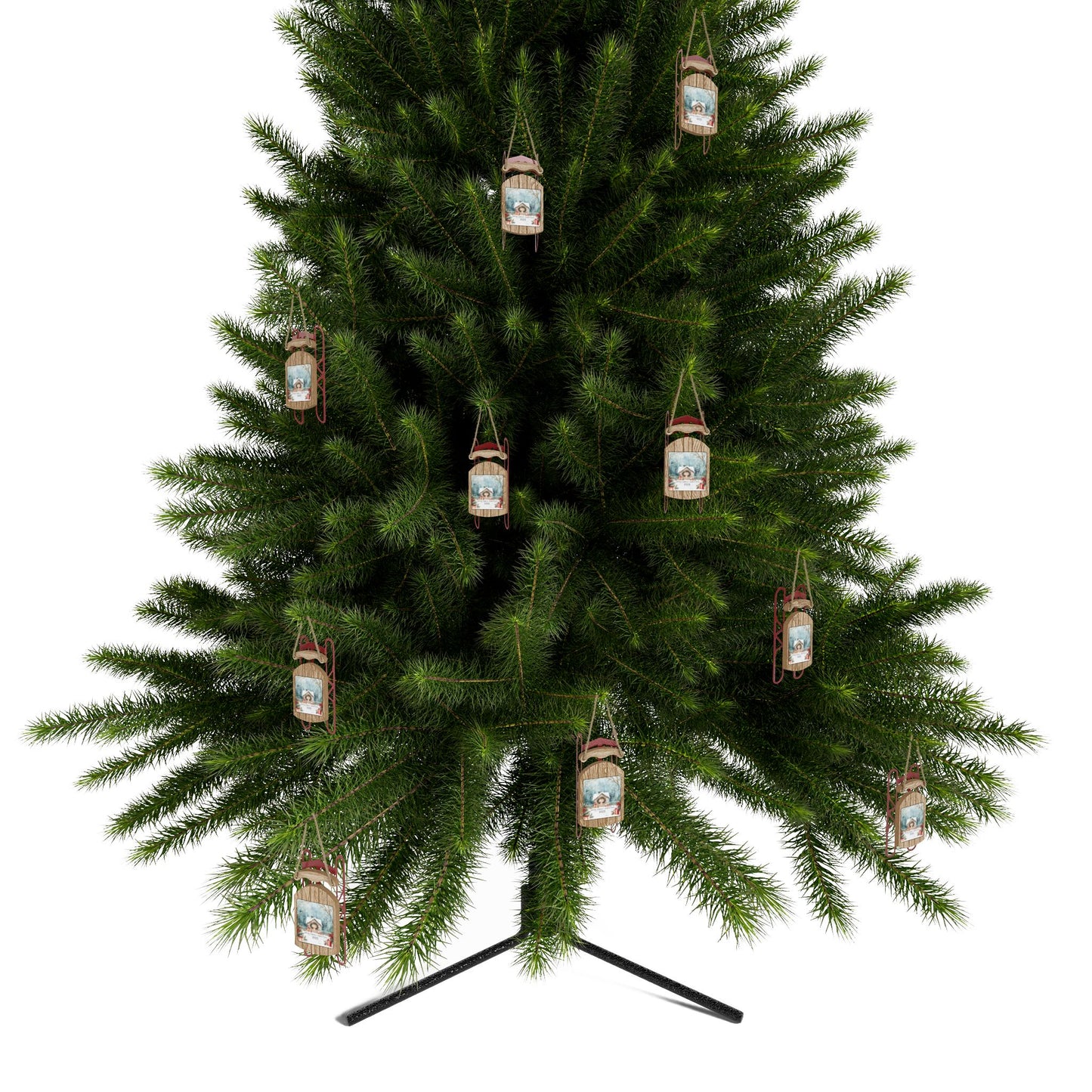 Personalized Holiday Barn Sled Ornament by The Anchored Bloom