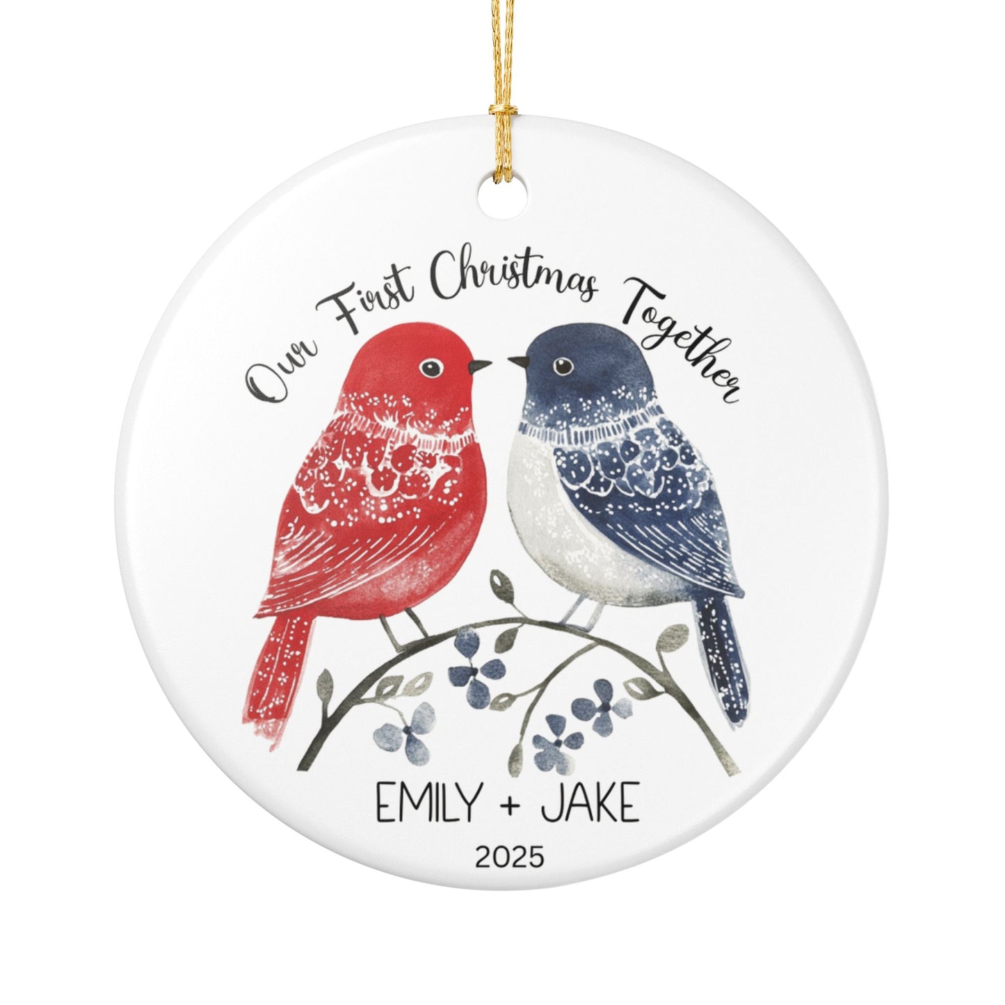 Personalized Lovebirds Ornament | Custom Names Keepsake